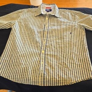 Billabong Blue and Yellow Casual Button Down Shirt